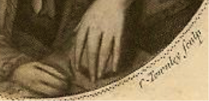 Detail of Townley’s poorly drawn hands